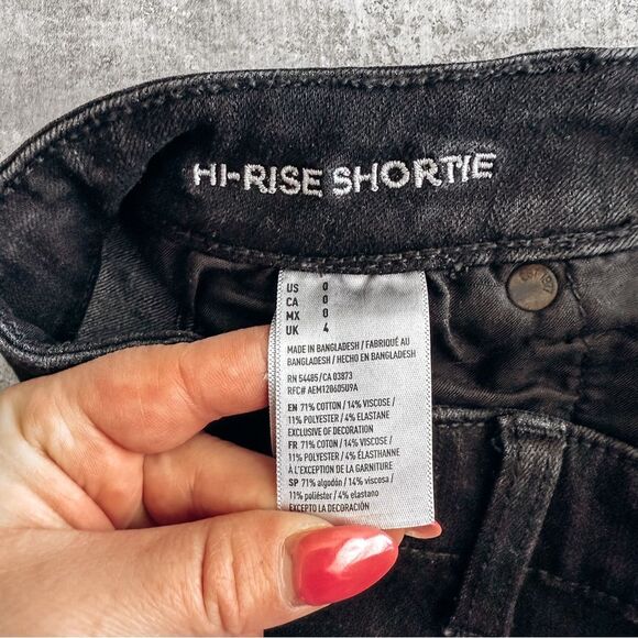 American Eagle Black 360 Super Stretch High Rise Shortie Size 0 - Picture 3 of 5